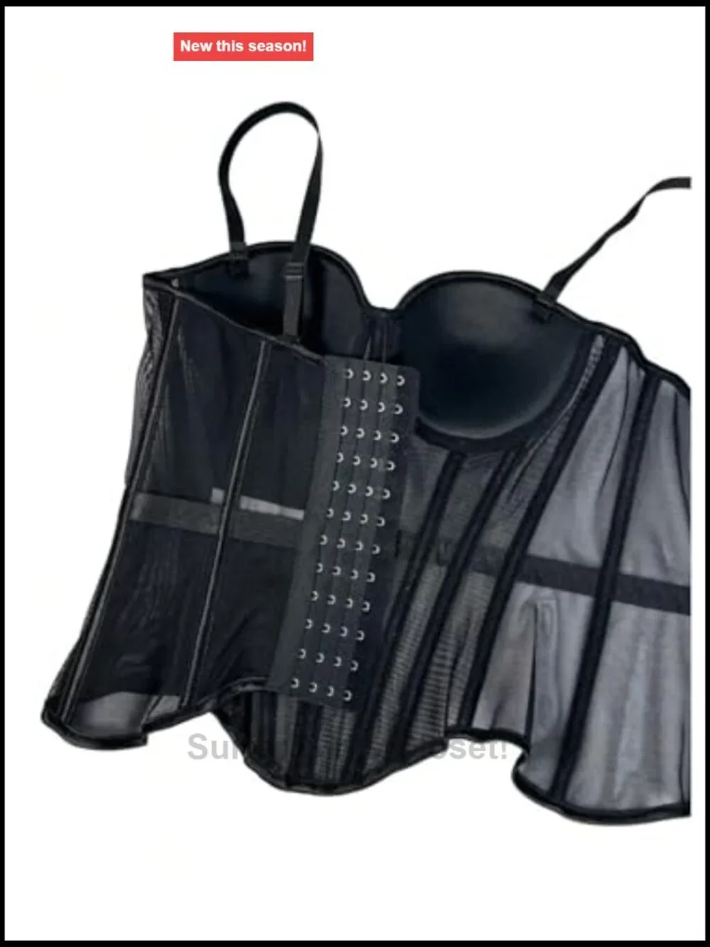 Women's Bustier Corset Top See Through Mesh Boned Cami